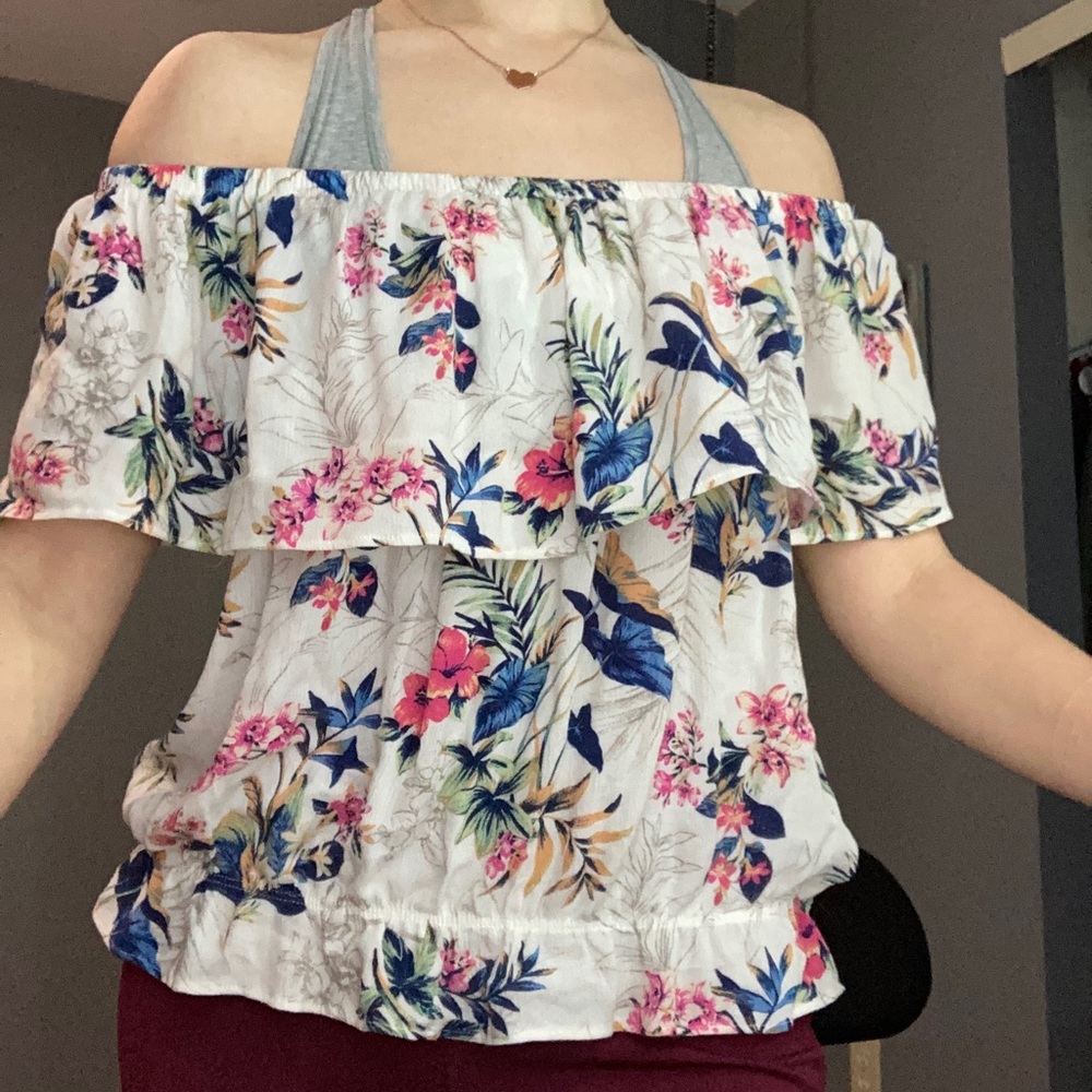 off the shoulder floral top